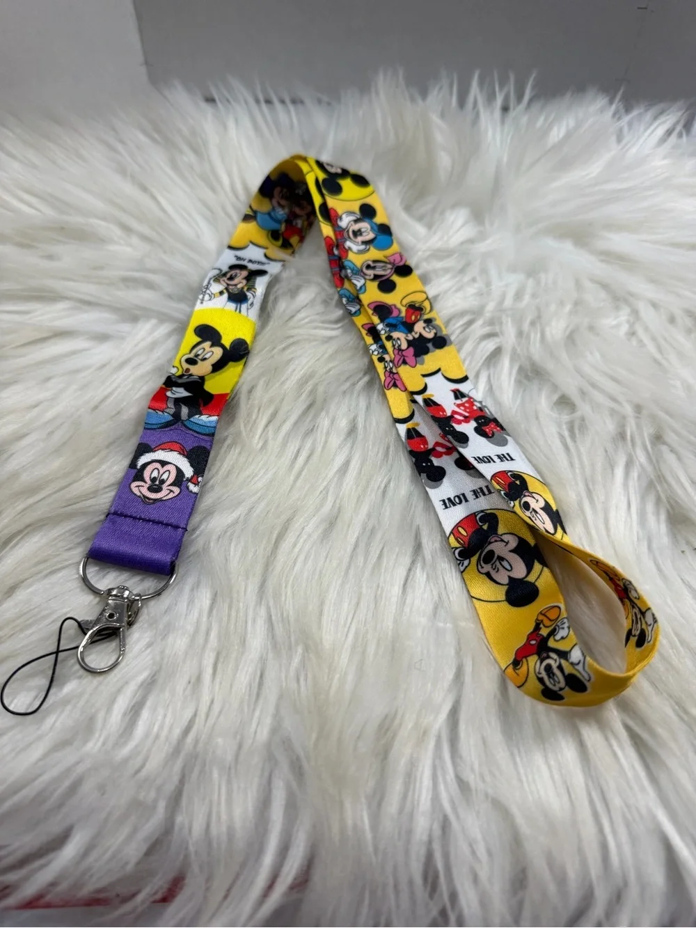 💙3/$20💙 Mickey Mouse Yellow & Purple Character Lanyard